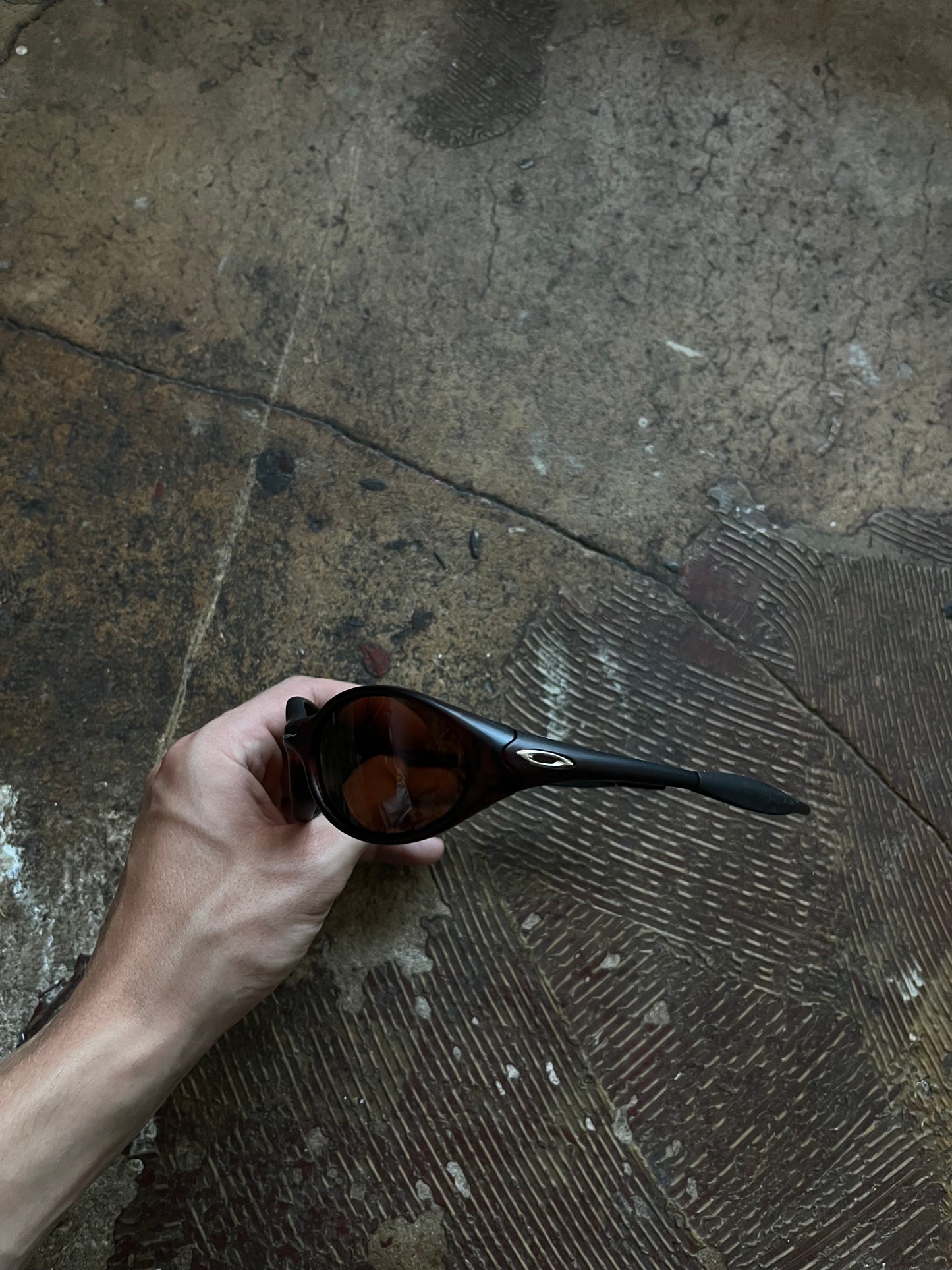 Oakley Eye Jacket Vintage Sunglasses Shades Brown