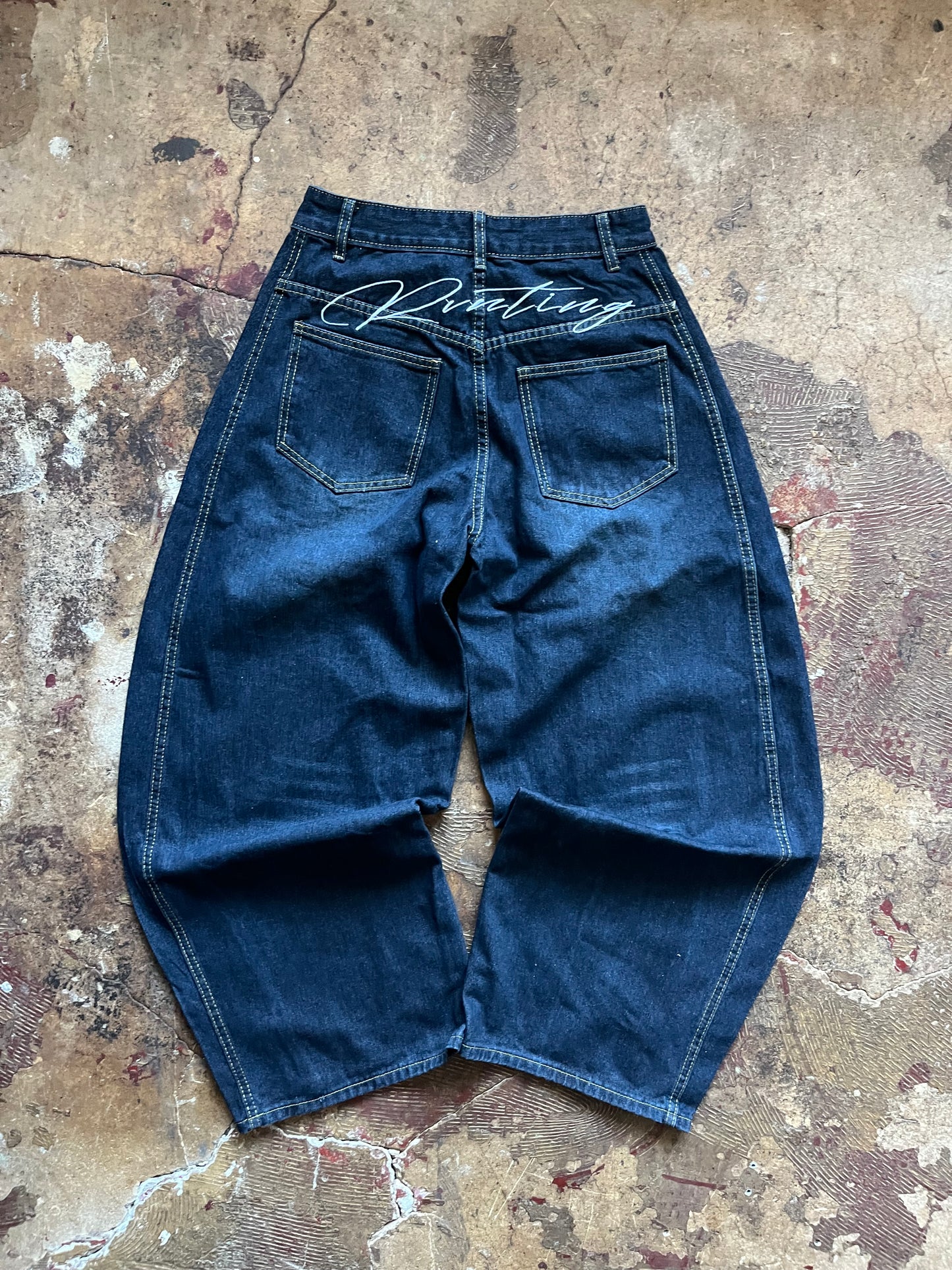 Vintage embroidery denim jeans