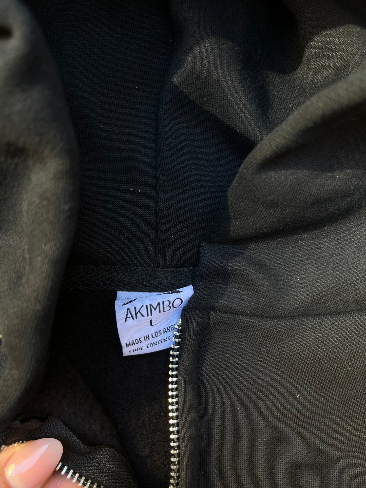 Akimbo Club oversized zip up hoodie pullover black