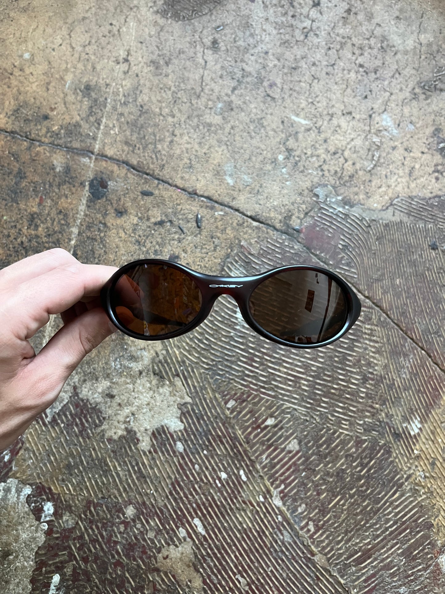 Oakley Eye Jacket Vintage Sunglasses Shades Brown