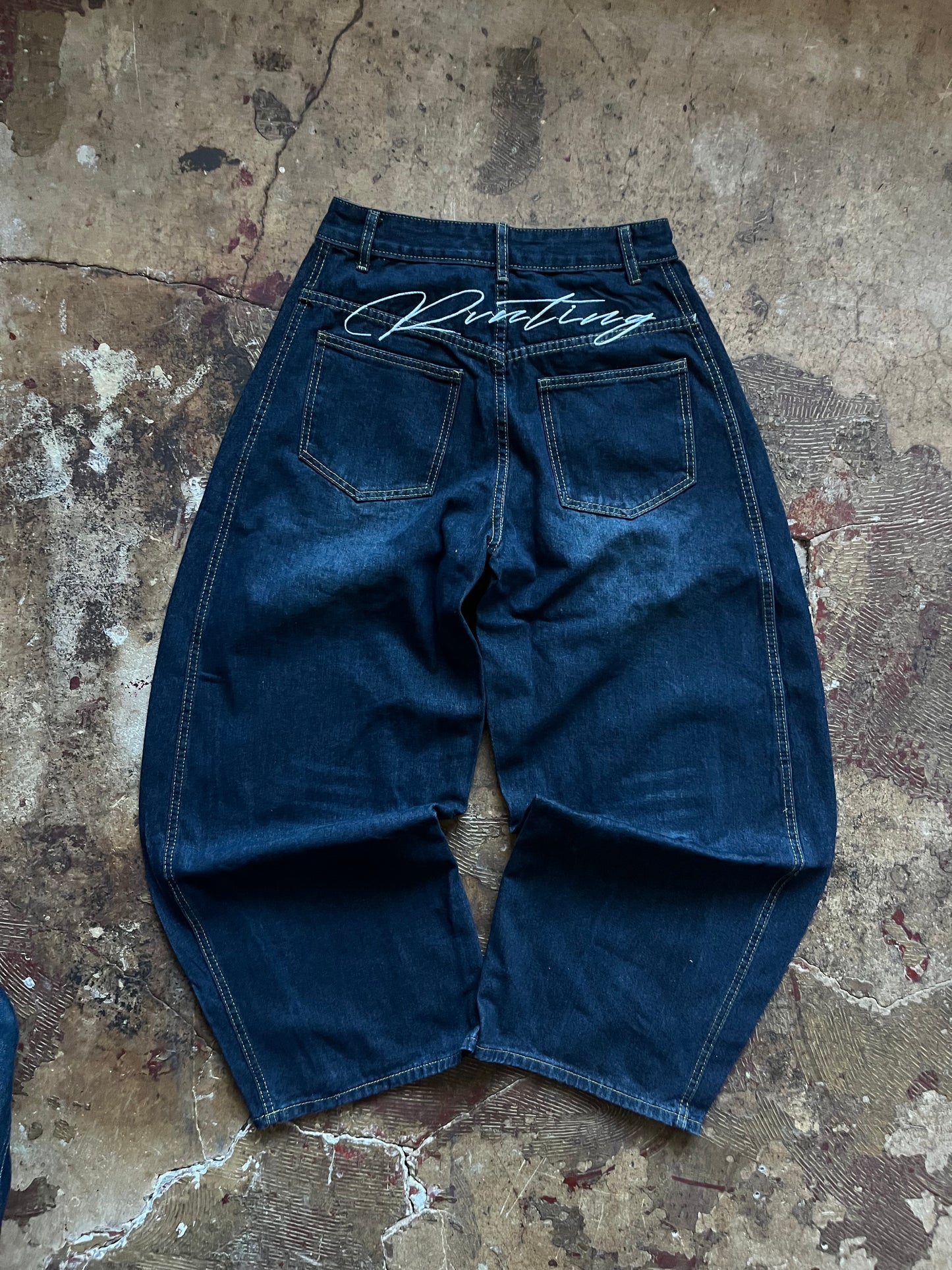 Vintage embroidery denim jeans